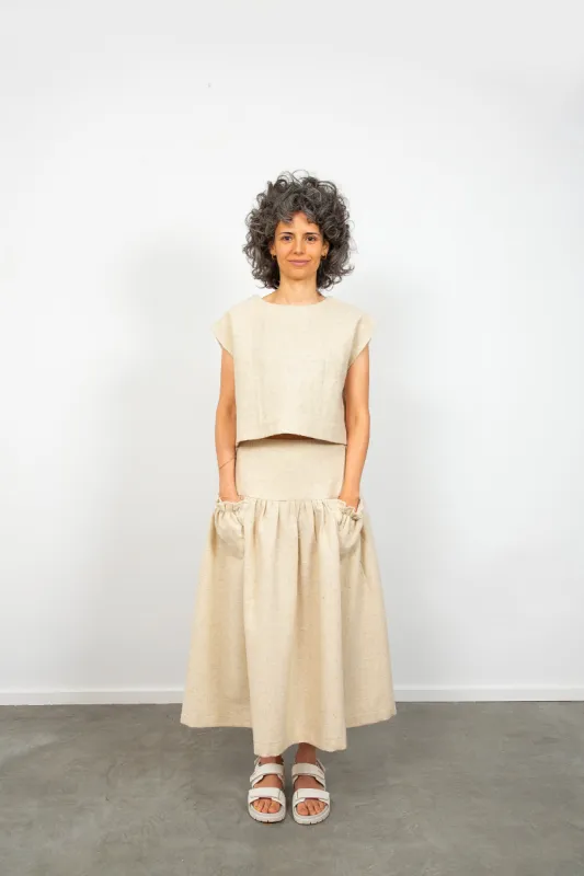 Cream Tweed Skirt sold by The Tweed Project