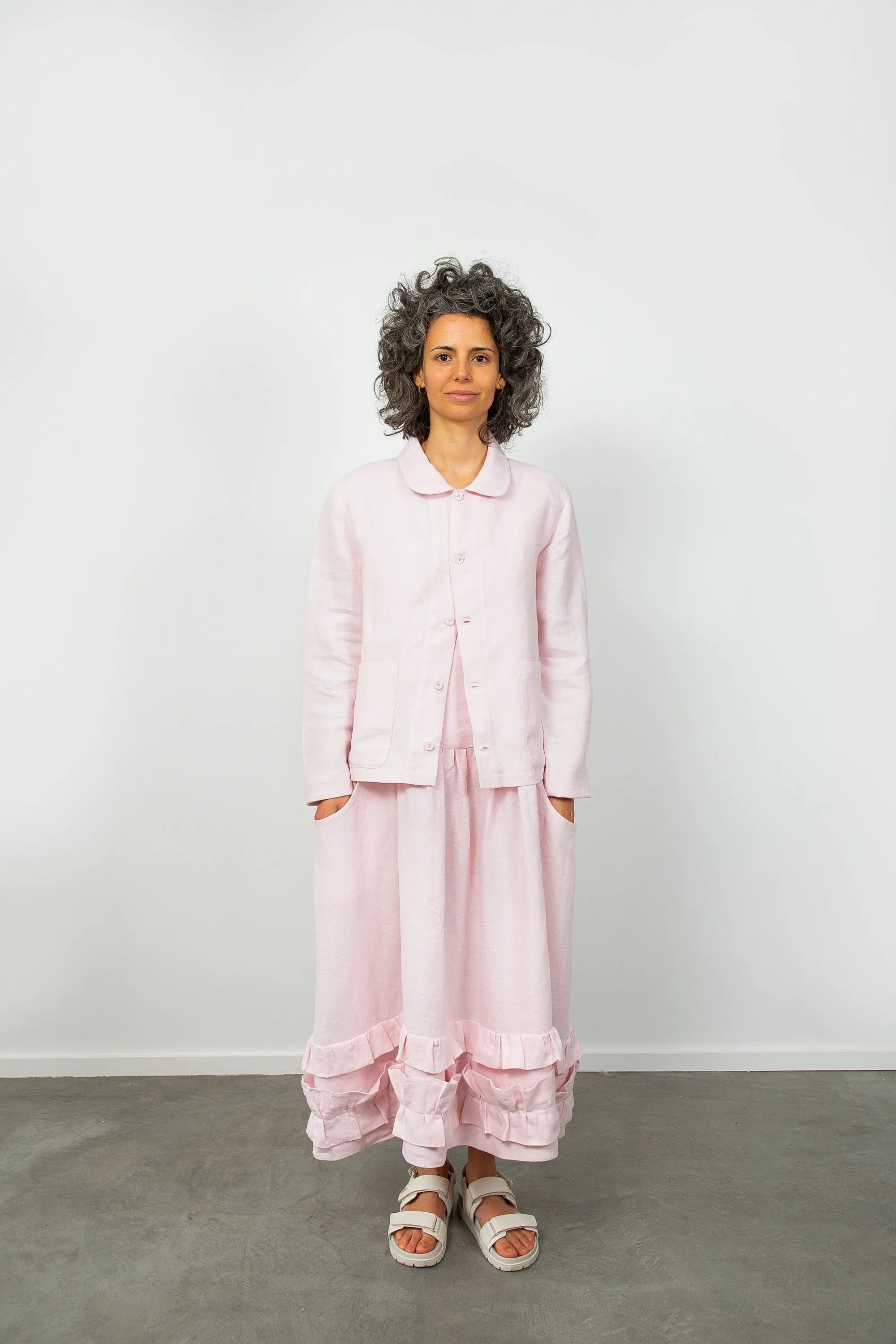 Pink Linen Jacket sold by The Tweed Project