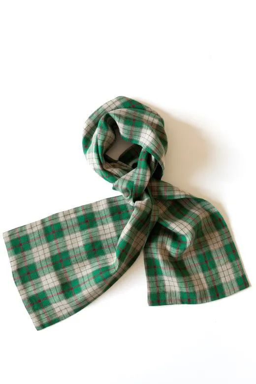The STABLE Irish Linen Scarf - Green Check sold by Stable of Ireland product image thumbnail 5
