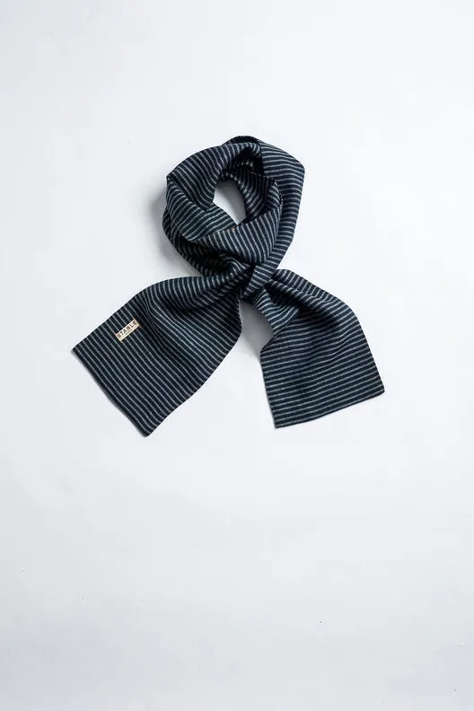 The STABLE Irish Linen Scarf - Navy Stripe sold by Stable of Ireland product image thumbnail 5