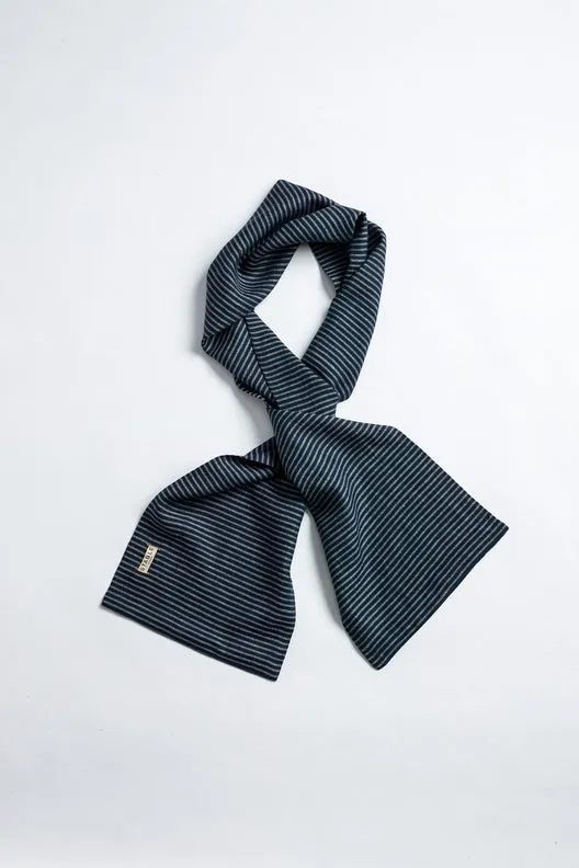 The STABLE Irish Linen Scarf - Navy Stripe sold by Stable of Ireland product image thumbnail 4