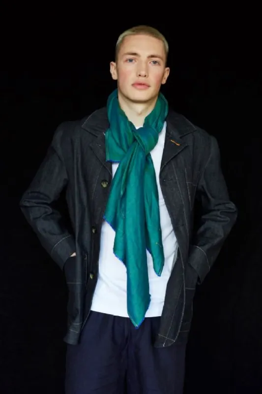 The STABLE Irish Linen Scarf - Sea Green sold by Stable of Ireland