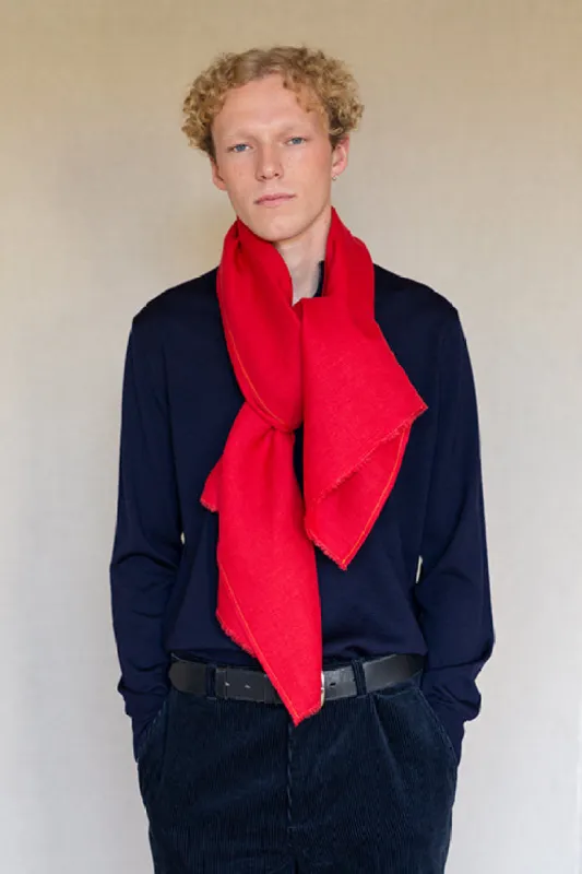 The STABLE Irish Linen Scarf - Red Irish Linen Scarf sold by Stable of Ireland