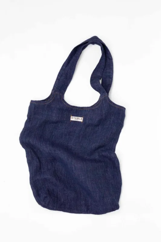 Navy Swim Linen Tote sold by Stable of Ireland