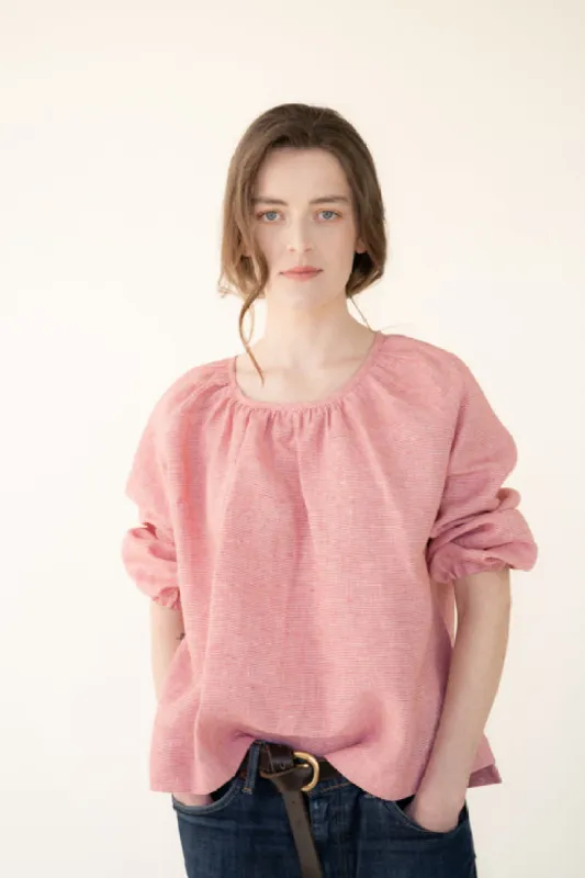 Irish Linen Top in Red Check sold by Stable of Ireland