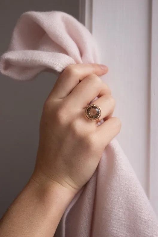 The Wicklow Bog Smokey Topaz Rose Gold Halo Ring sold by Stable of Ireland product image thumbnail 2