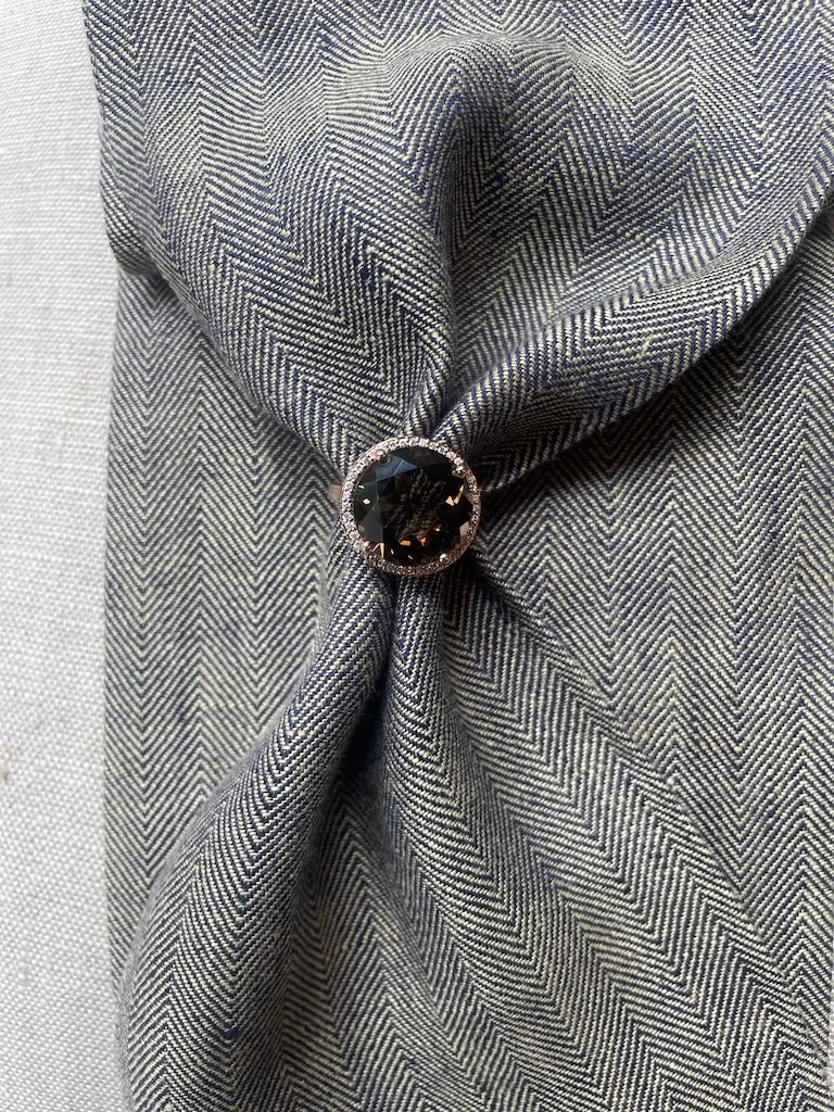 The Wicklow Bog Smokey Topaz Rose Gold Halo Ring sold by Stable of Ireland product image thumbnail 4