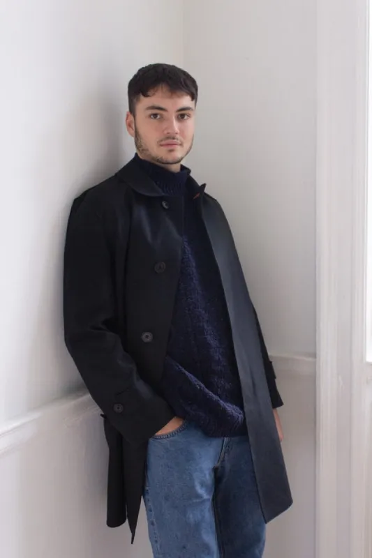 Ink Black Mack Coat for Men sold by Stable of Ireland