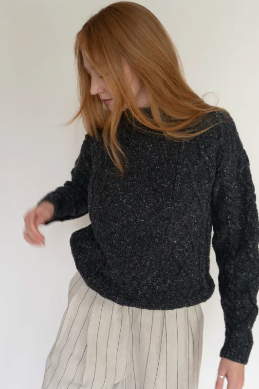 Irish Wolfhound Grey Donegal Aran Jumper sold by Stable of Ireland