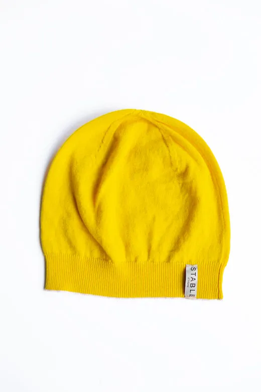Yellow Trim Cashmere Beanie sold by Stable of Ireland product image thumbnail 4