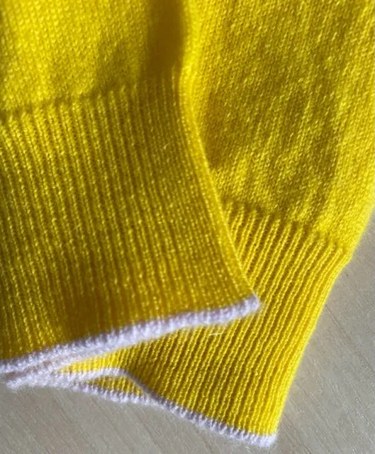 Yellow Trim Cashmere Beanie sold by Stable of Ireland product image thumbnail 5
