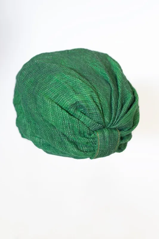 Grassy Green Swim Linen Turban sold by Stable of Ireland