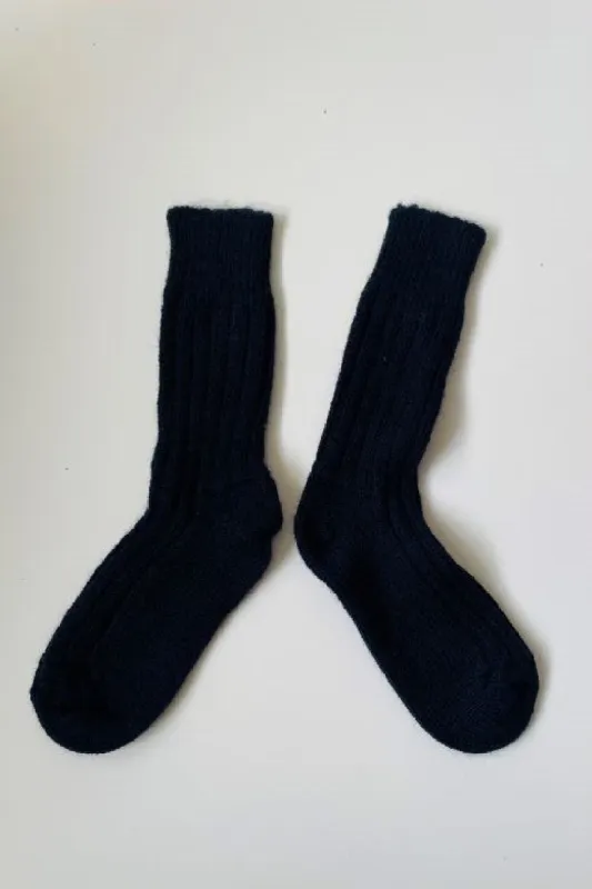 Thick Wool Socks in Navy Blue sold by Stable of Ireland