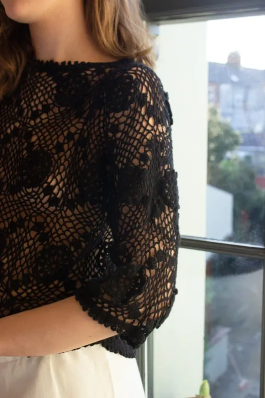 Black Irish Crochet Lace Top sold by Stable of Ireland
