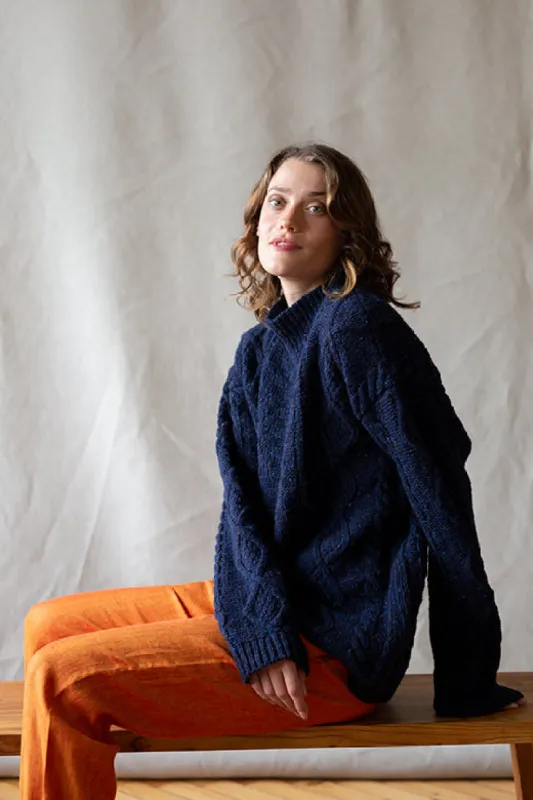 Navy Donegal Aran Jumper sold by Stable of Ireland