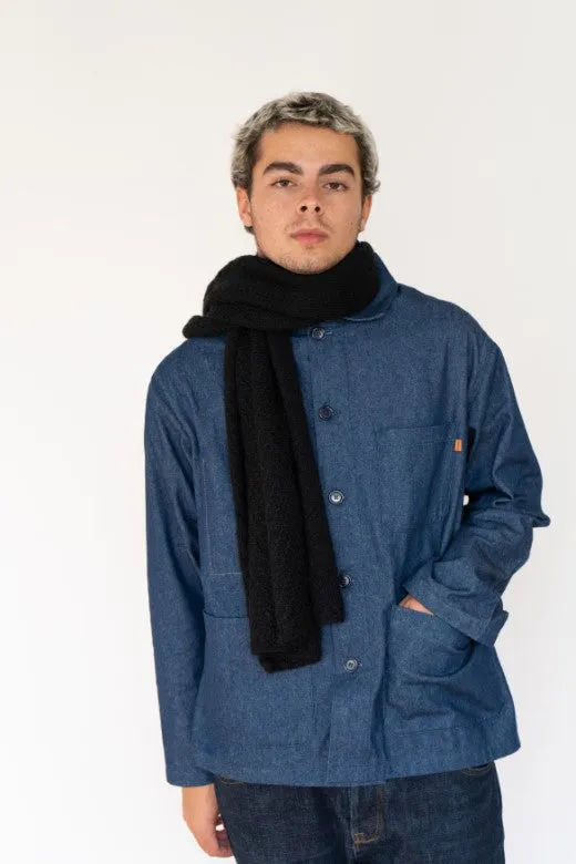 Large Black Knit Lace Alpaca Scarf sold by Stable of Ireland