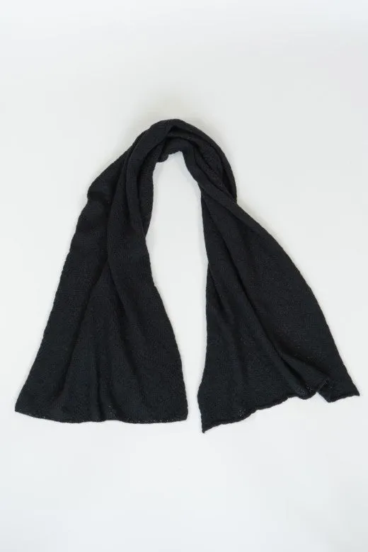Large Black Knit Lace Alpaca Scarf sold by Stable of Ireland product image thumbnail 4