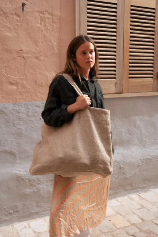 Natural Irish Linen Hold All Bag sold by Stable of Ireland