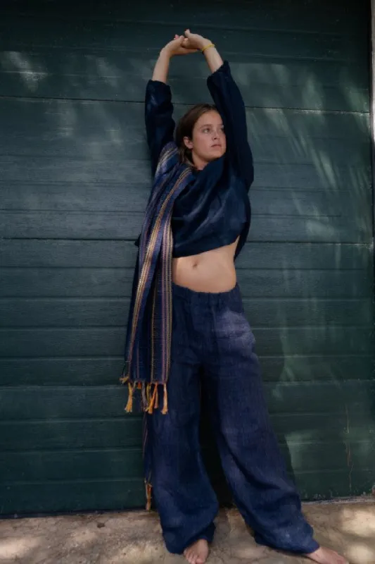 Navy Handwoven Crios Wrap sold by Stable of Ireland