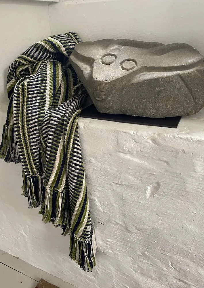 Green & Black Long Island Crios Large Scarf sold by Stable of Ireland product image thumbnail 4