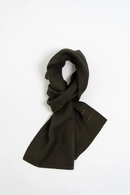 The STABLE Irish Linen Scarf - Peat Green sold by Stable of Ireland