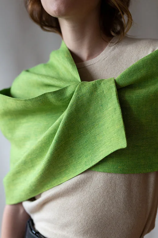The STABLE Irish Linen Scarf - Quince Green Herringbone sold by Stable of Ireland product image thumbnail 4