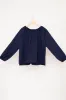 Irish Linen Top in Navy Poplin sold by Stable of Ireland
