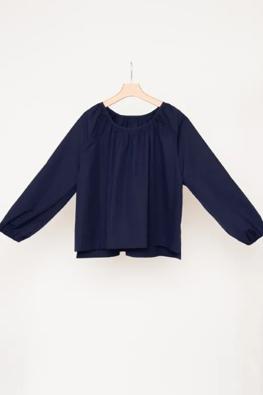 Irish Linen Top in Navy Poplin sold by Stable of Ireland product image thumbnail 3