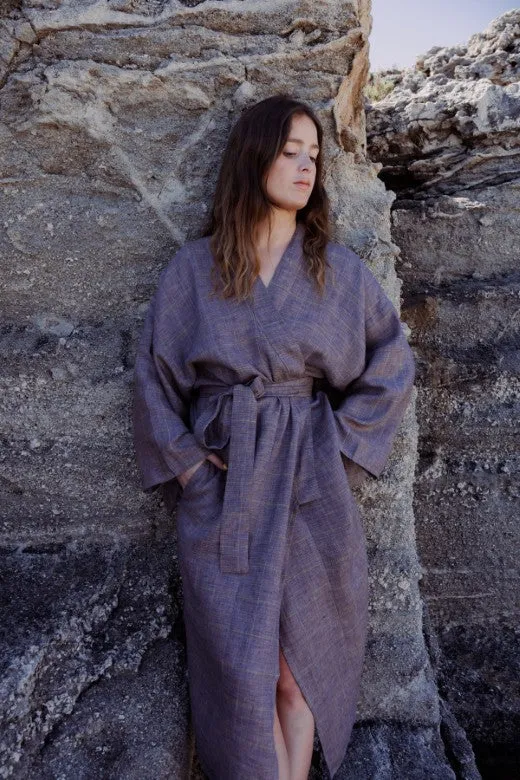 Irish Linen Kimono Robe sold by Stable of Ireland product image thumbnail 2