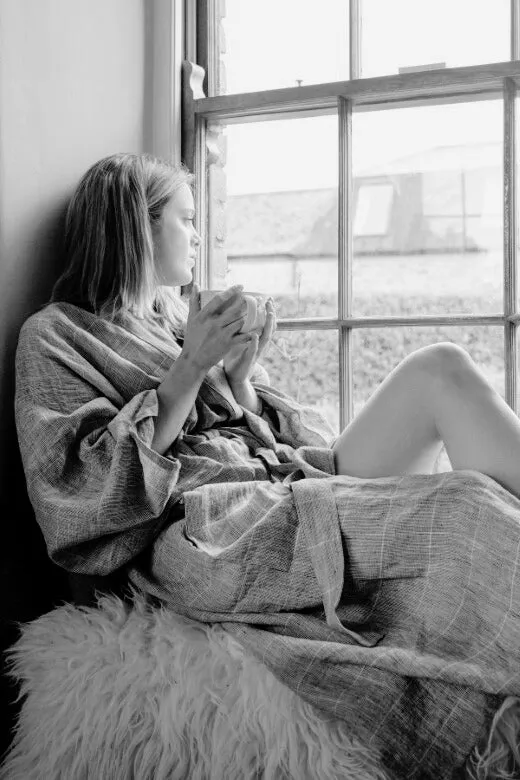 Irish Linen Kimono Robe sold by Stable of Ireland