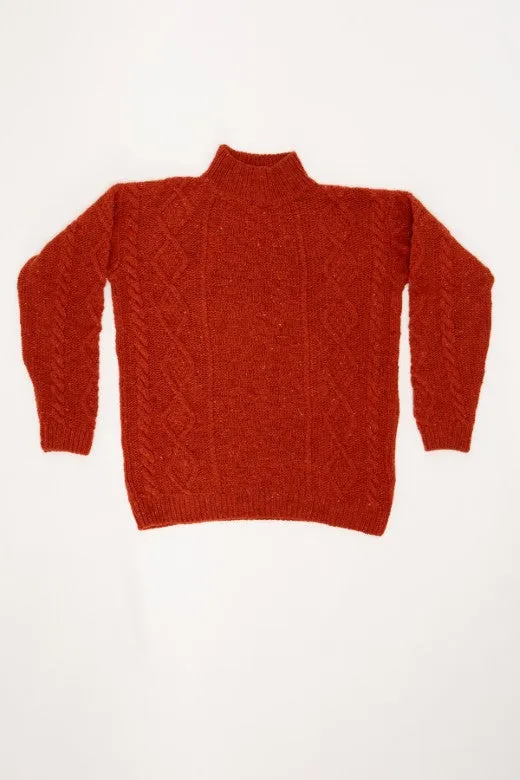 Rust Red Donegal Aran Jumper sold by Stable of Ireland