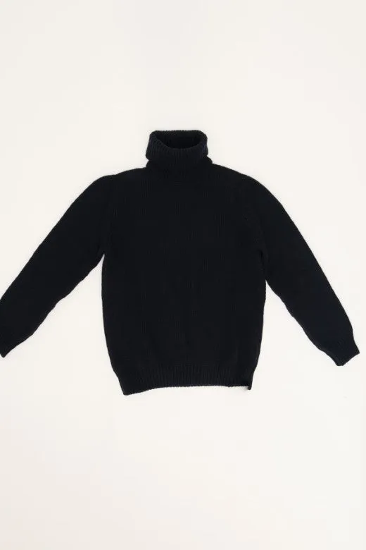 Navy fishermans Polo Neck Jumper sold by Stable of Ireland product image thumbnail 2