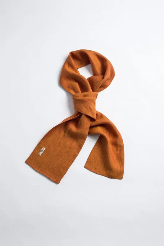 The STABLE Irish Linen Scarf - Orange Herringbone sold by Stable of Ireland product image thumbnail 2