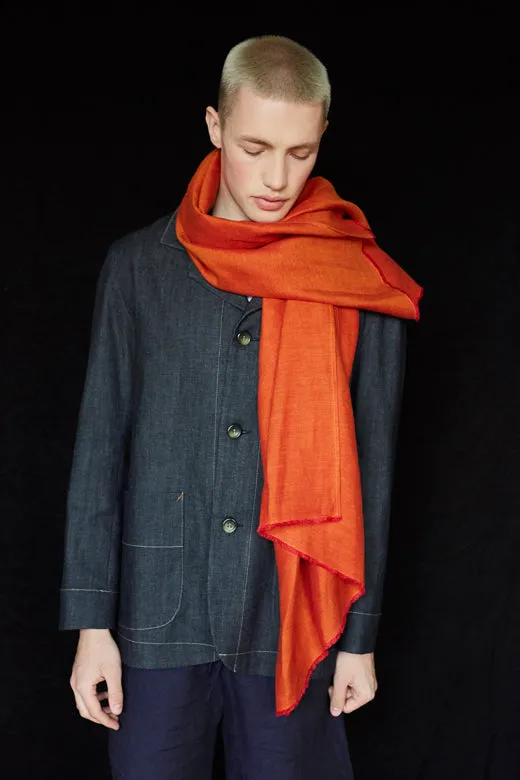 The STABLE Irish Linen Scarf - Orange Herringbone sold by Stable of Ireland product image thumbnail 5