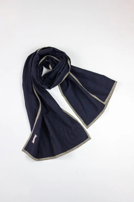 Navy with Ginger Trim High Five Linen Scarf sold by Stable of Ireland product image thumbnail 3