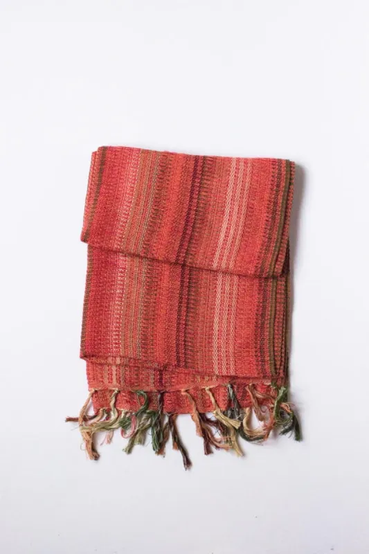 Coral Pink and Red Handwoven Crios Wrap sold by Stable of Ireland