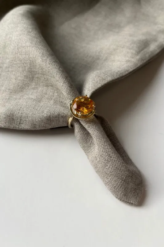 The Irish Whiskey Citrine Topaz Halo Ring sold by Stable of Ireland