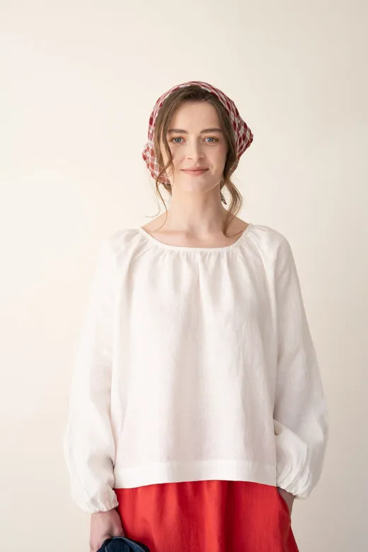 Irish Linen Top in White sold by Stable of Ireland