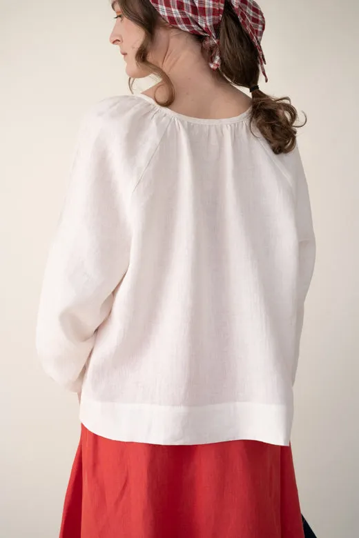 Irish Linen Top in White sold by Stable of Ireland product image thumbnail 3