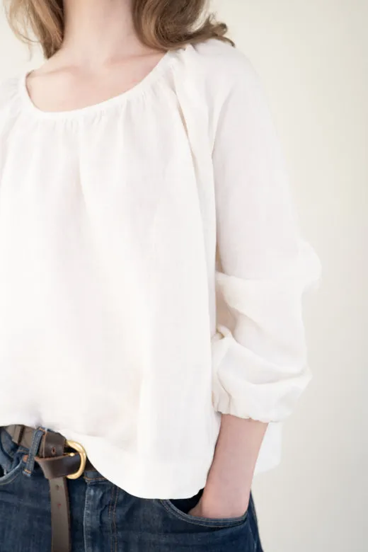 Irish Linen Top in White sold by Stable of Ireland product image thumbnail 5