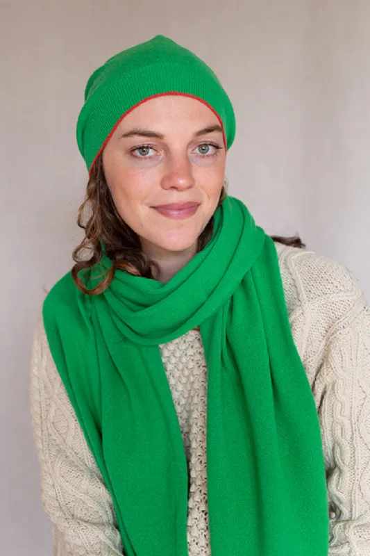 Fresh Green Trim Cashmere Scarf sold by Stable of Ireland