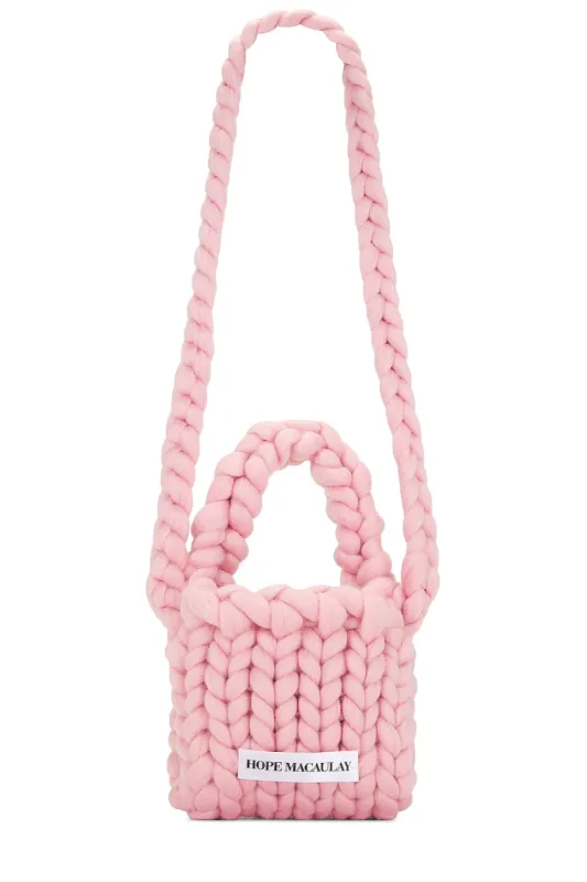Pink Colossal Knit Crossbody Bag made by Hope Macaulay