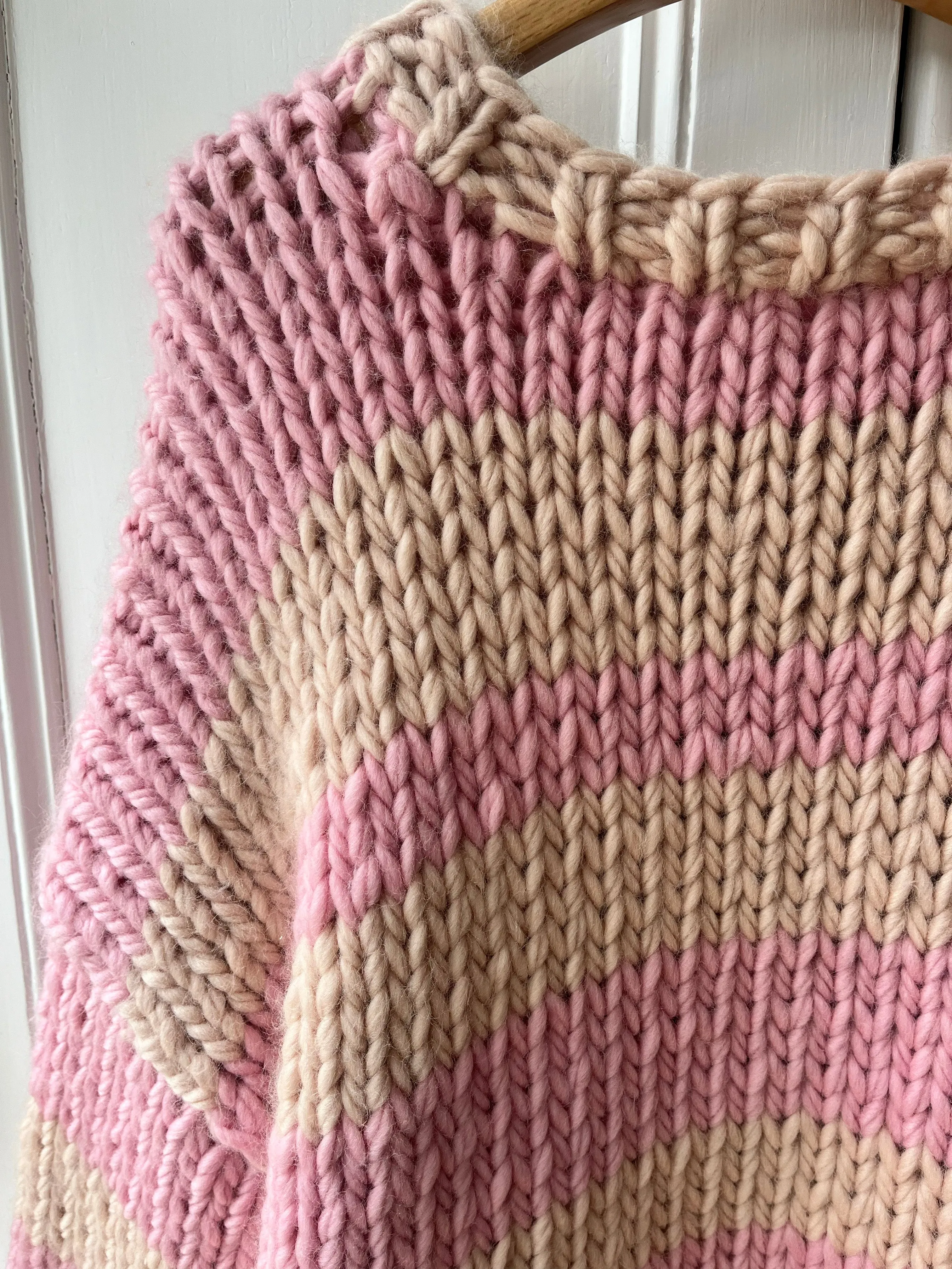 Pink and Cream Chunky Knit Sweater (Sample) sold by Hope Macaulay product image thumbnail 3