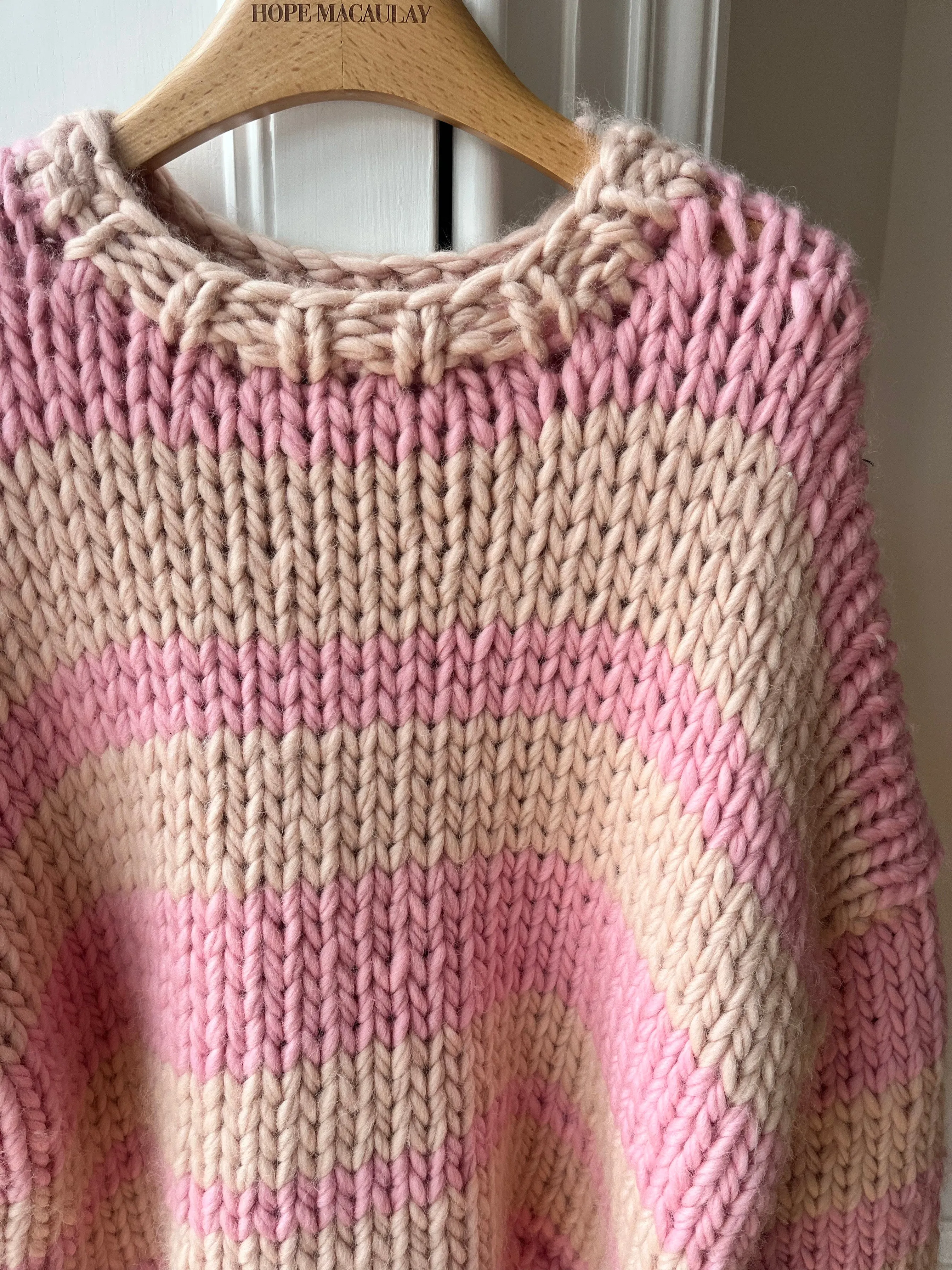 Pink and Cream Chunky Knit Sweater (Sample) sold by Hope Macaulay product image thumbnail 2