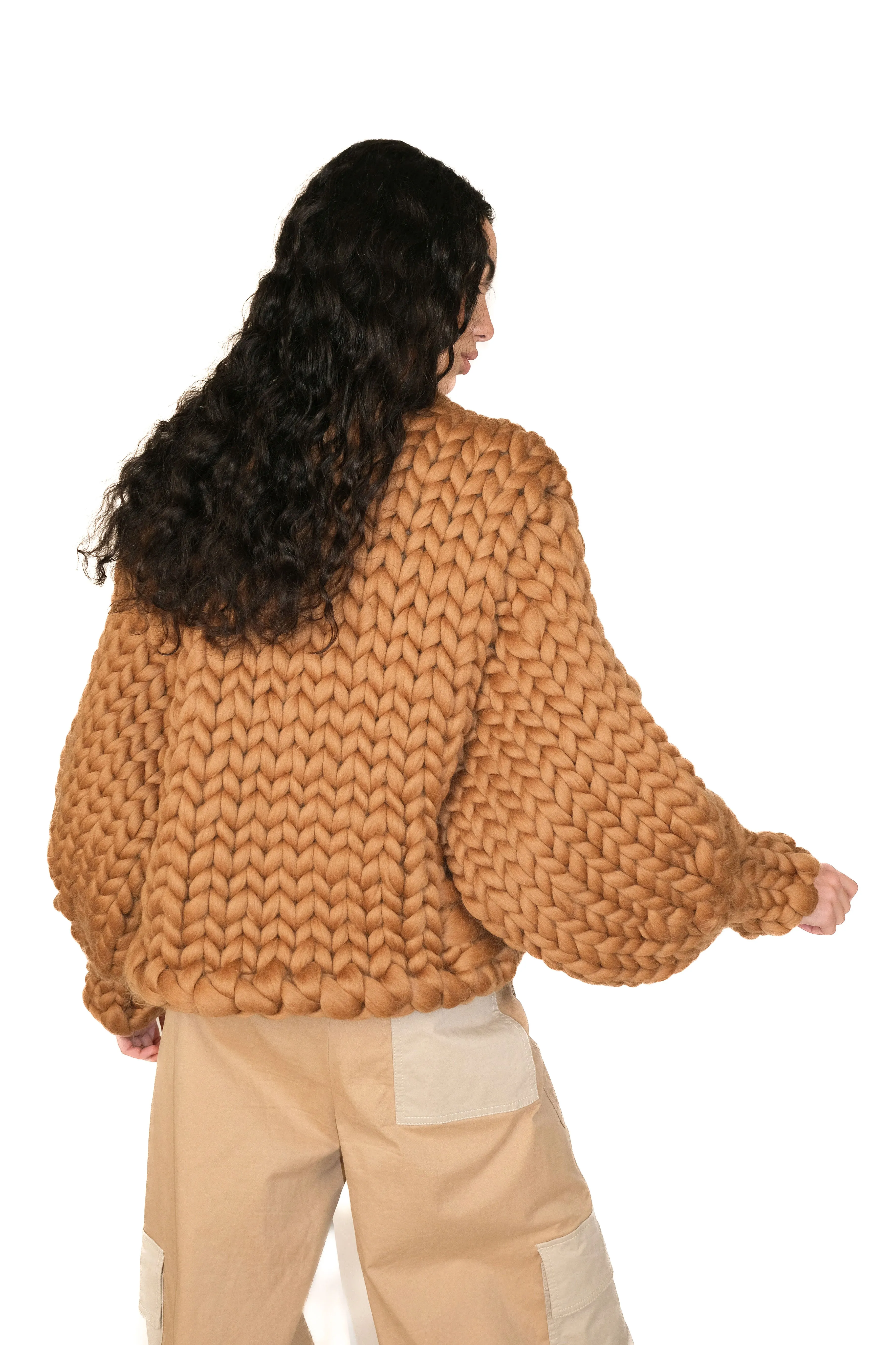 Chocolate Colossal Knit Cardigan sold by Hope Macaulay product image thumbnail 4
