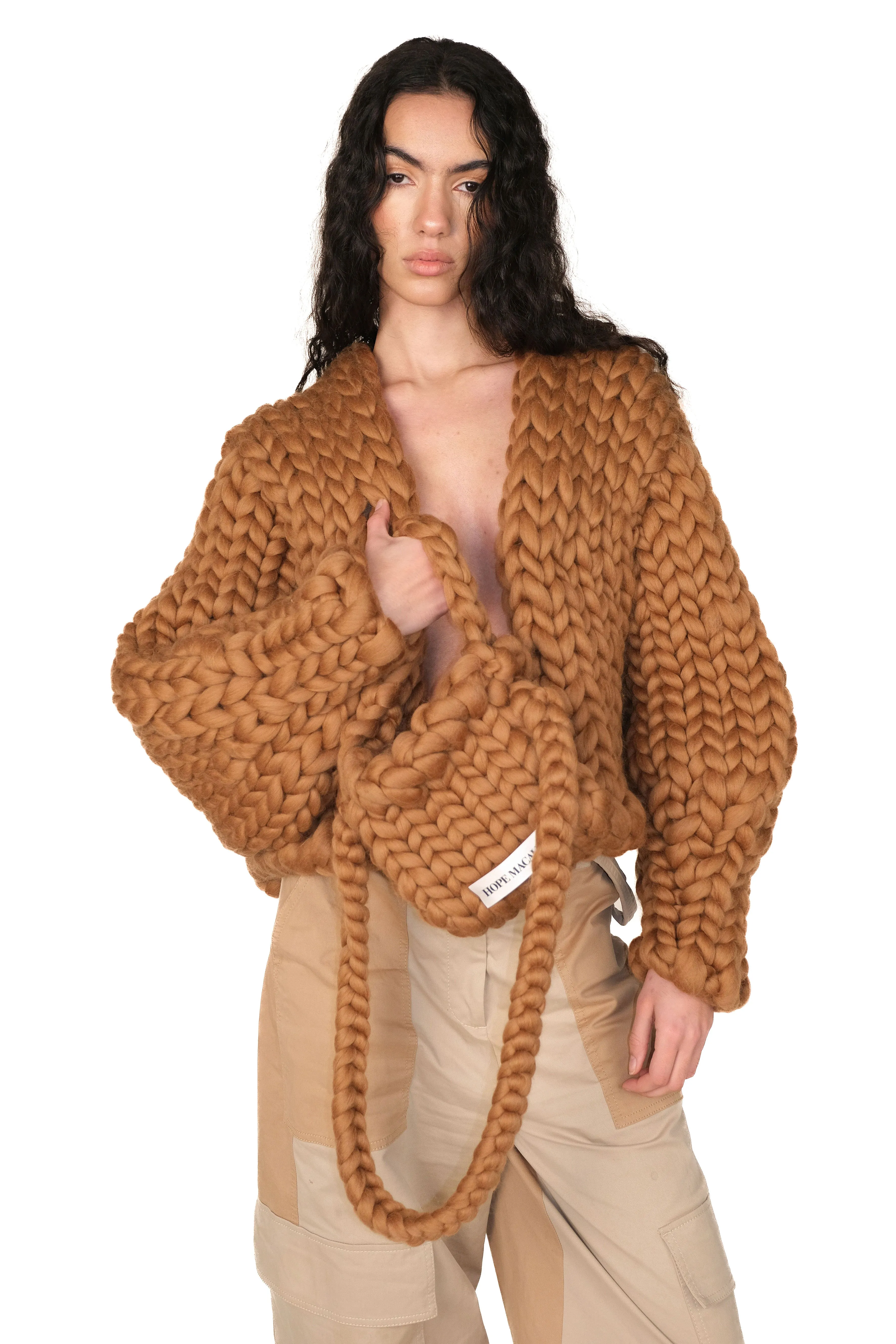 Chocolate Colossal Knit Cardigan sold by Hope Macaulay product image thumbnail 2