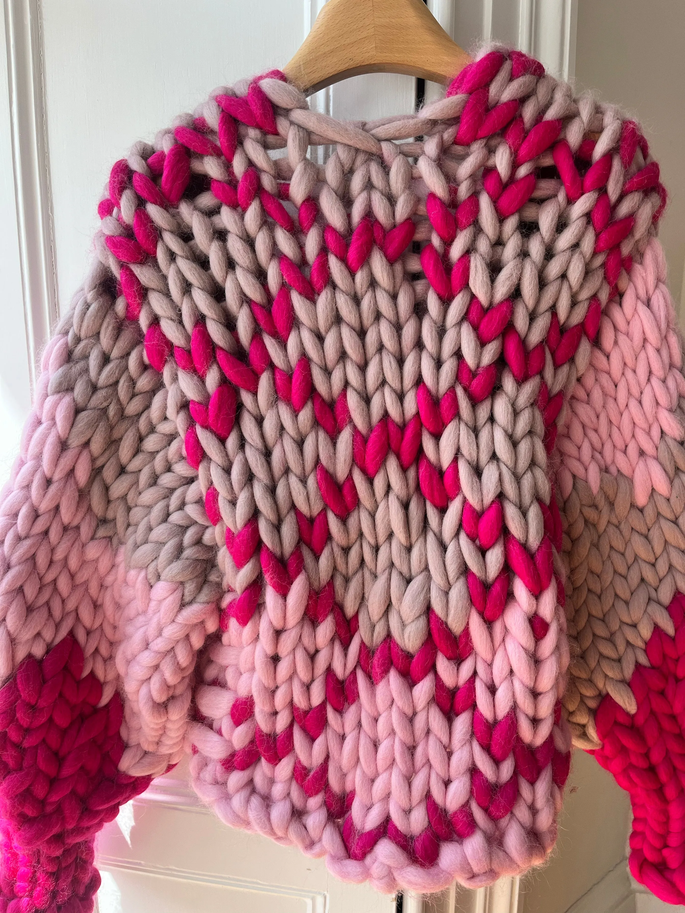 1of1 Pink Fairisle Colossal Knit Jacket S/M (Sample) sold by Hope Macaulay product image thumbnail 4