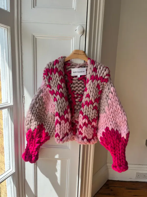 1of1 Pink Fairisle Colossal Knit Jacket S/M (Sample) sold by Hope Macaulay