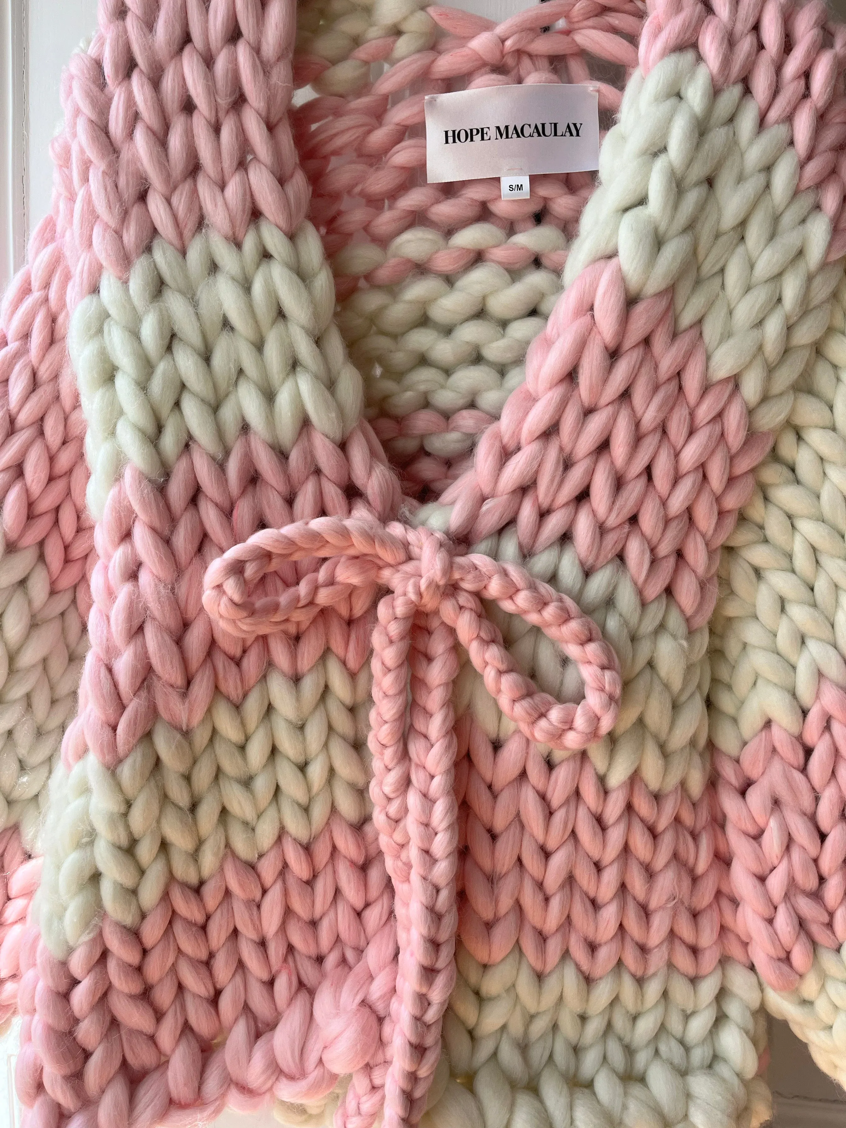 1of2 Pink and Cream Colossal Knit Cardigan (Sample) sold by Hope Macaulay product image thumbnail 2