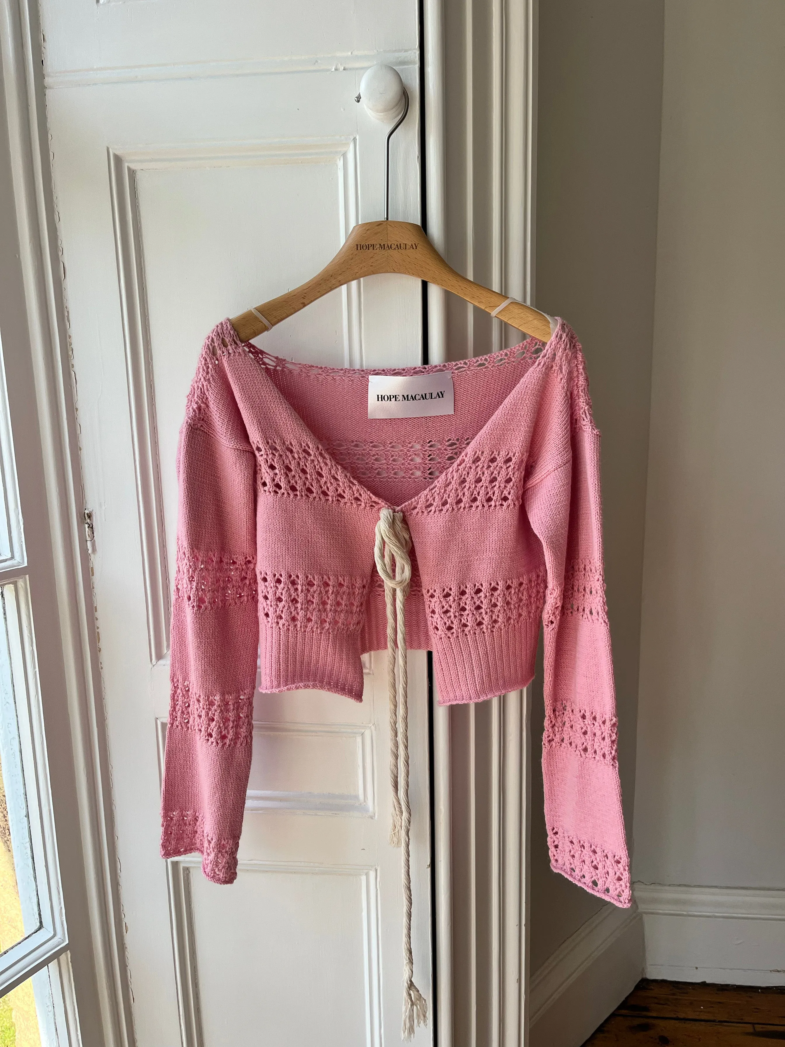 Baby Pink Oversized Fluffy Knit Cardigan (Sample) sold by Hope Macaulay